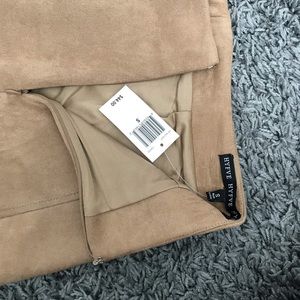 HYFVE Skirts - Scalloped Suede Camel Skirt -Dry Goods HYFVE Skirts - Scalloped Suede Camel Skirt -Dry Goods